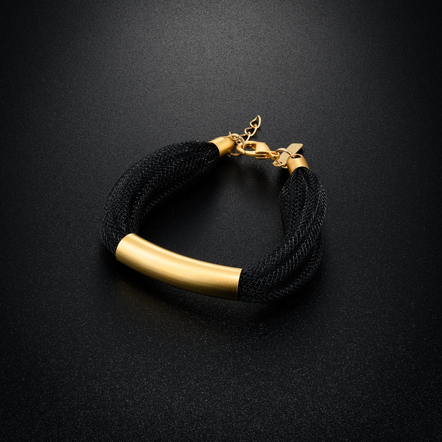 Black 7 Mesh Bracelet gold