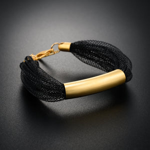 Black 7 Mesh Bracelet gold
